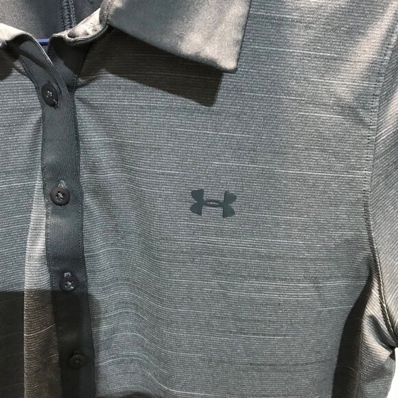 Under Armour Women's Medium Short Sleeve Golf Polo Shirt Gray Heat Gear - Picture 5 of 9